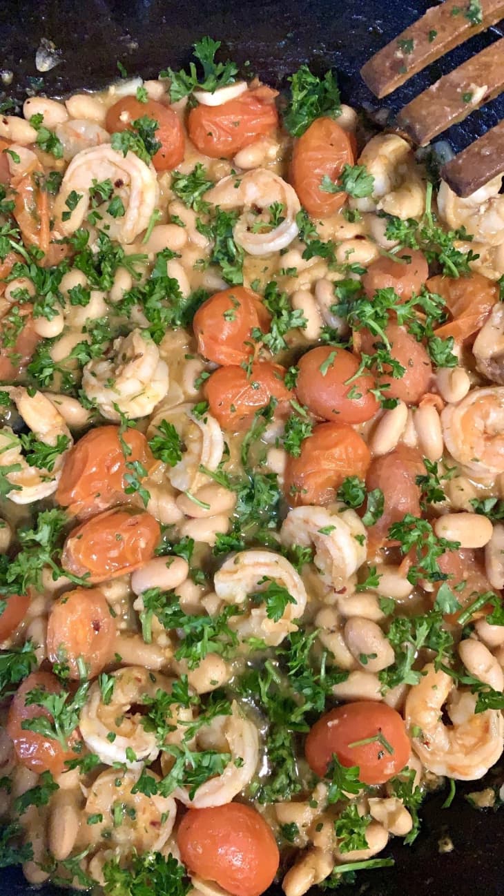 My Favorite 20 Minute Recipe Garlicky Sautéed Shrimp With White Beans The Kitchn 7158